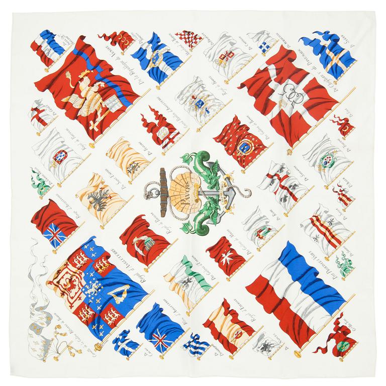 HERMÈS, a silk scarf, "Pavois".