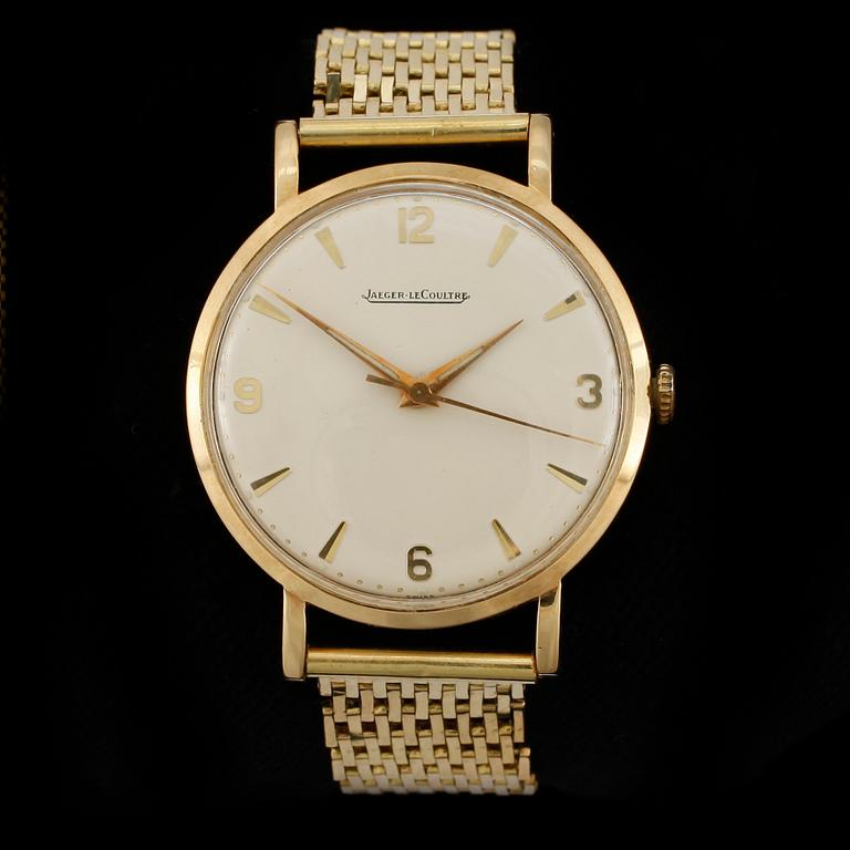 ARMBANDSUR, herr, 18k guld, Jaeger-LeCoultre, 1900-talets andra hälft. Totalvikt 72,9g.