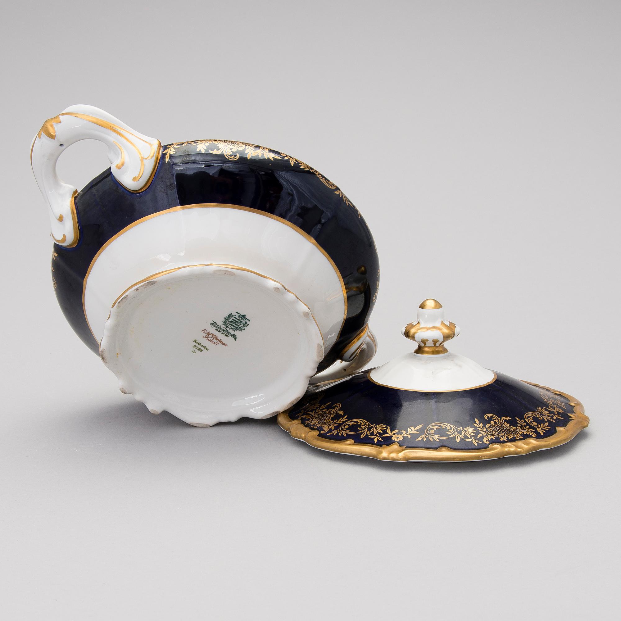 SERVISDELAR, 22 delar, porslin, "Katharine", Weimar, Östtyskland.