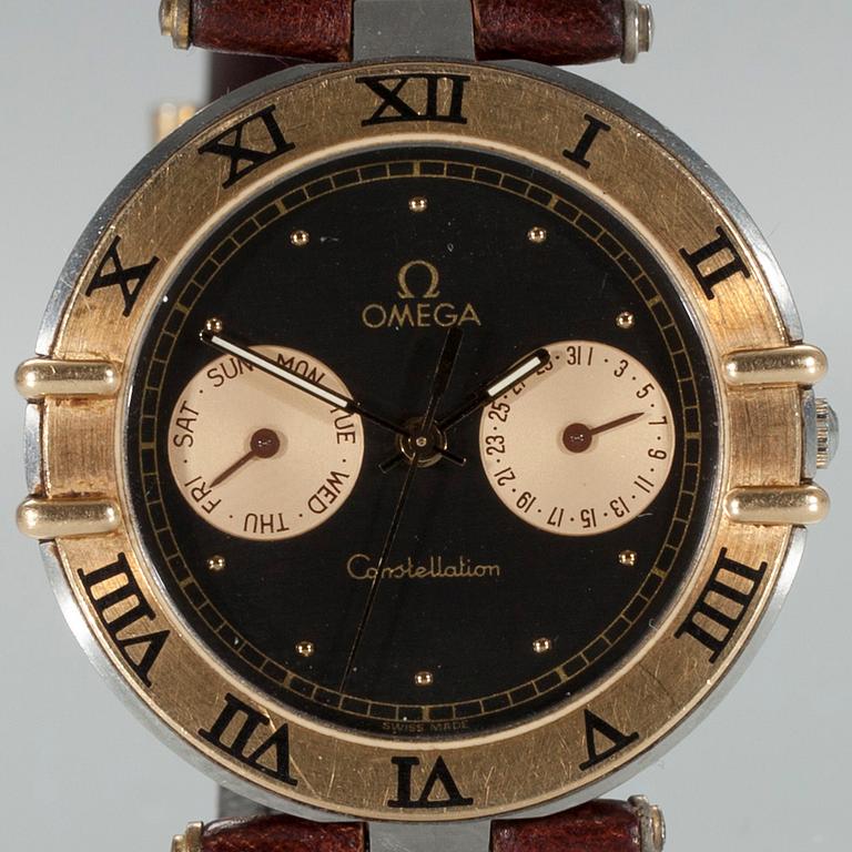 ARMBANDSUR, herr, Omega Constellation, guld och stål.