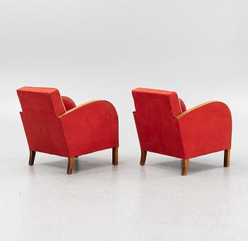 A pair of 1930's/40's armchairs.
