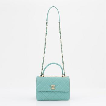 Chanel, a mint green 'Trendy CC' top handle flap bag,2020.