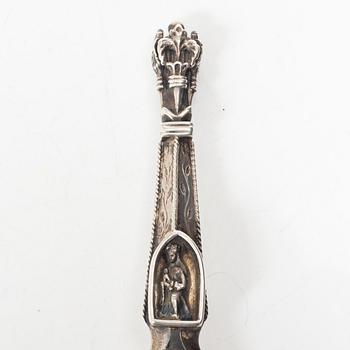 A Norwegian silver spoon, mark of Marius Hammer, Bergen, 1888.
