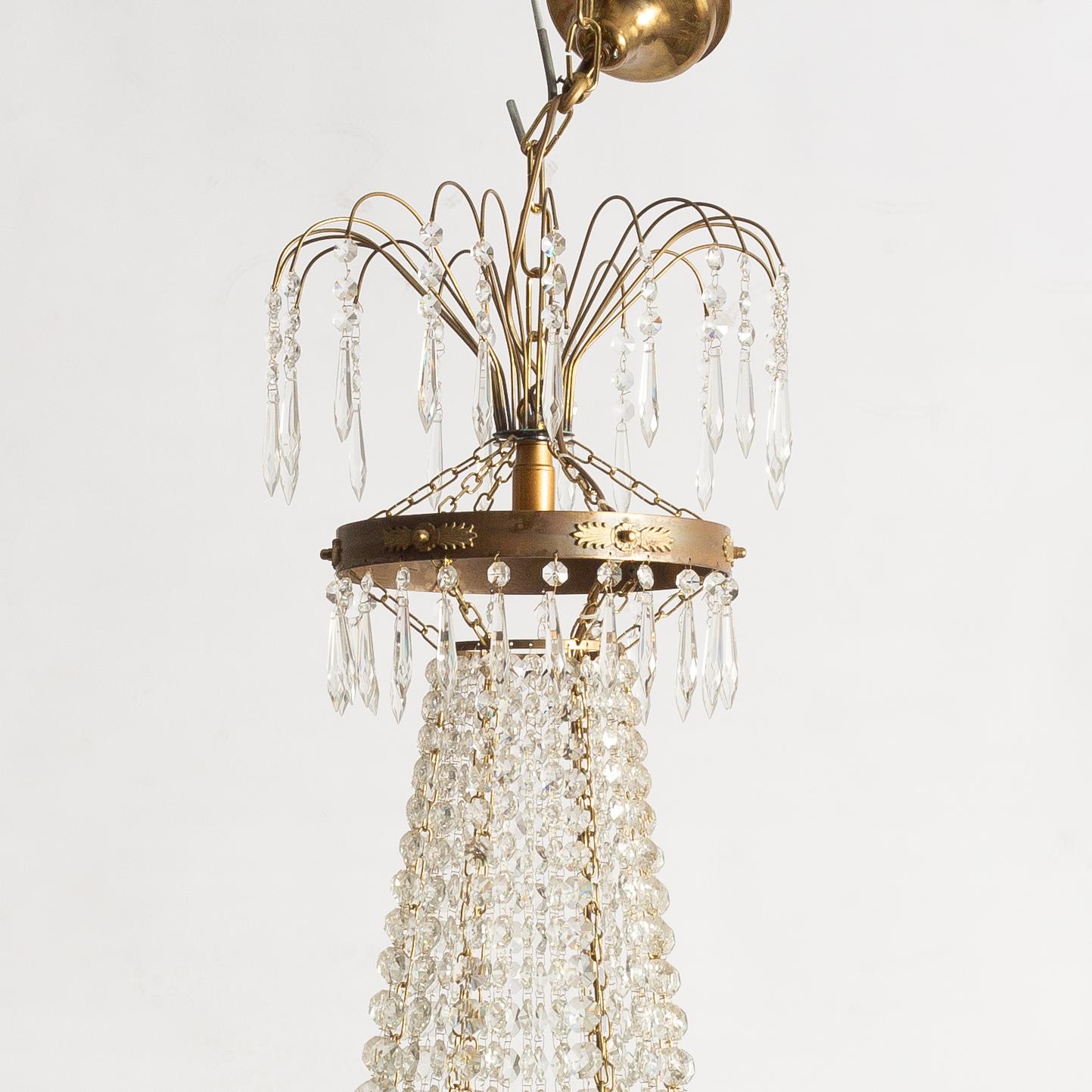 A Gustavian style chandelier, circa 2000.