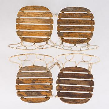 Hans Bergström, a five-piece garden furniture set, ateljé Lyktan, Åhus, 1940s-50s.