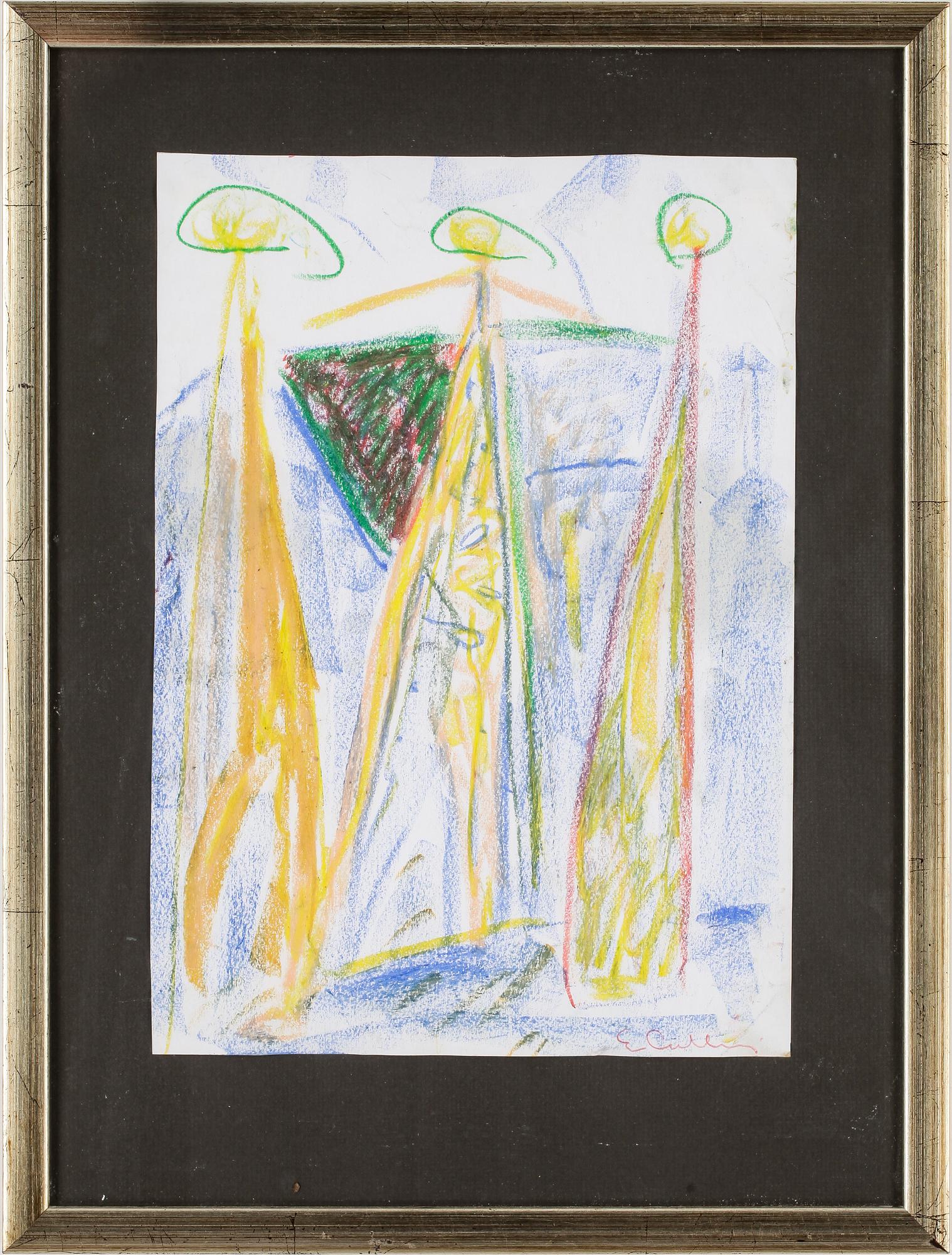 ERLAND CULLBERG, krita på papper, signerad.