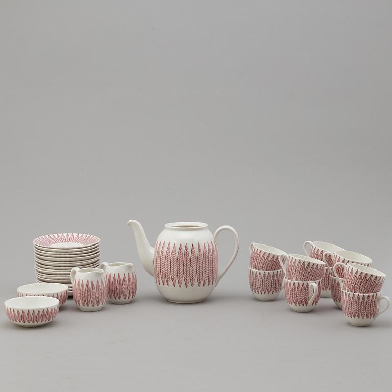 STIG LINDBERG, kaffeservis, 15 delar, porslin, "Salix", Gustavsberg.