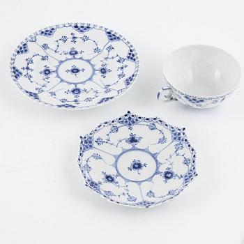 An 11-piece 'Musselmalet' porcelain tea service, Royal Copenhagen, Denmark.