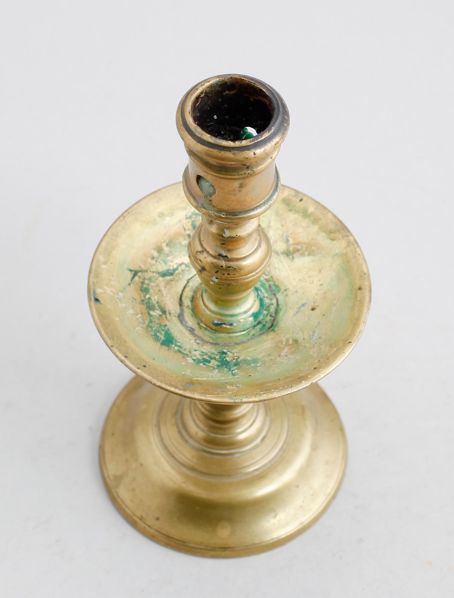 LJUSSTAKE, mässing, 1500-/1600-tal.