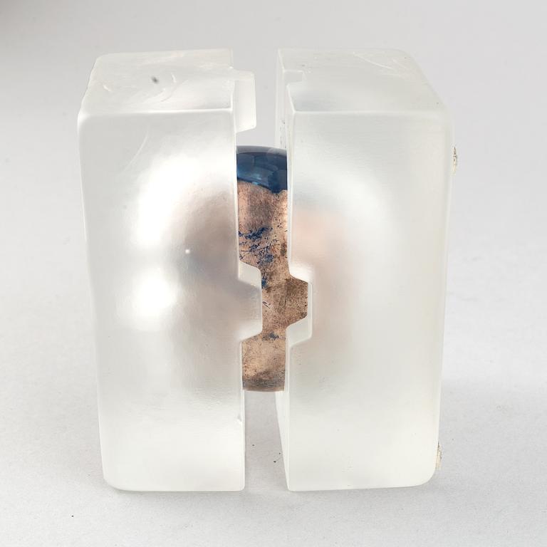 Bertil Vallien, two glass sculptures, Kosta Boda.