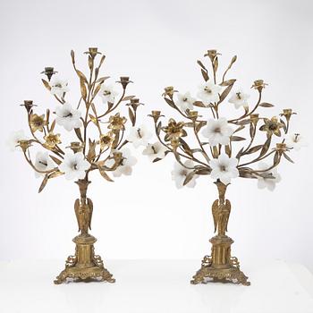 Kandelabrar, ett par, Frankrike, 1800-talets andra hälft.