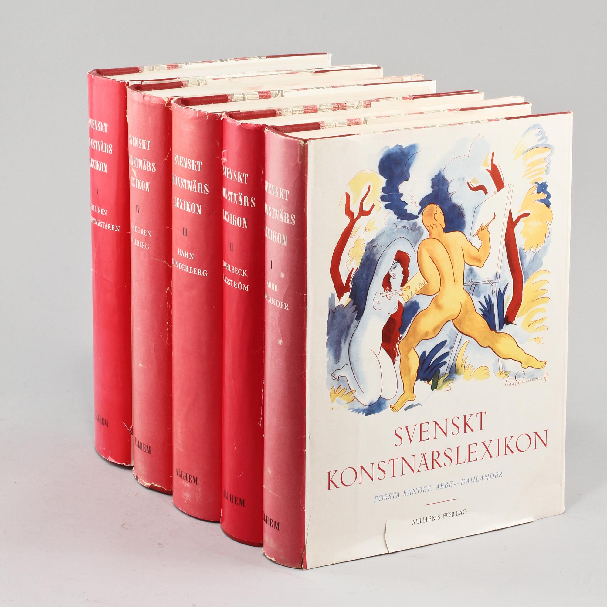 BOKVERK, volym I-V, "Svenskt Konstnärslexikon", Allhems Förlag, Malmö, 1952-67.