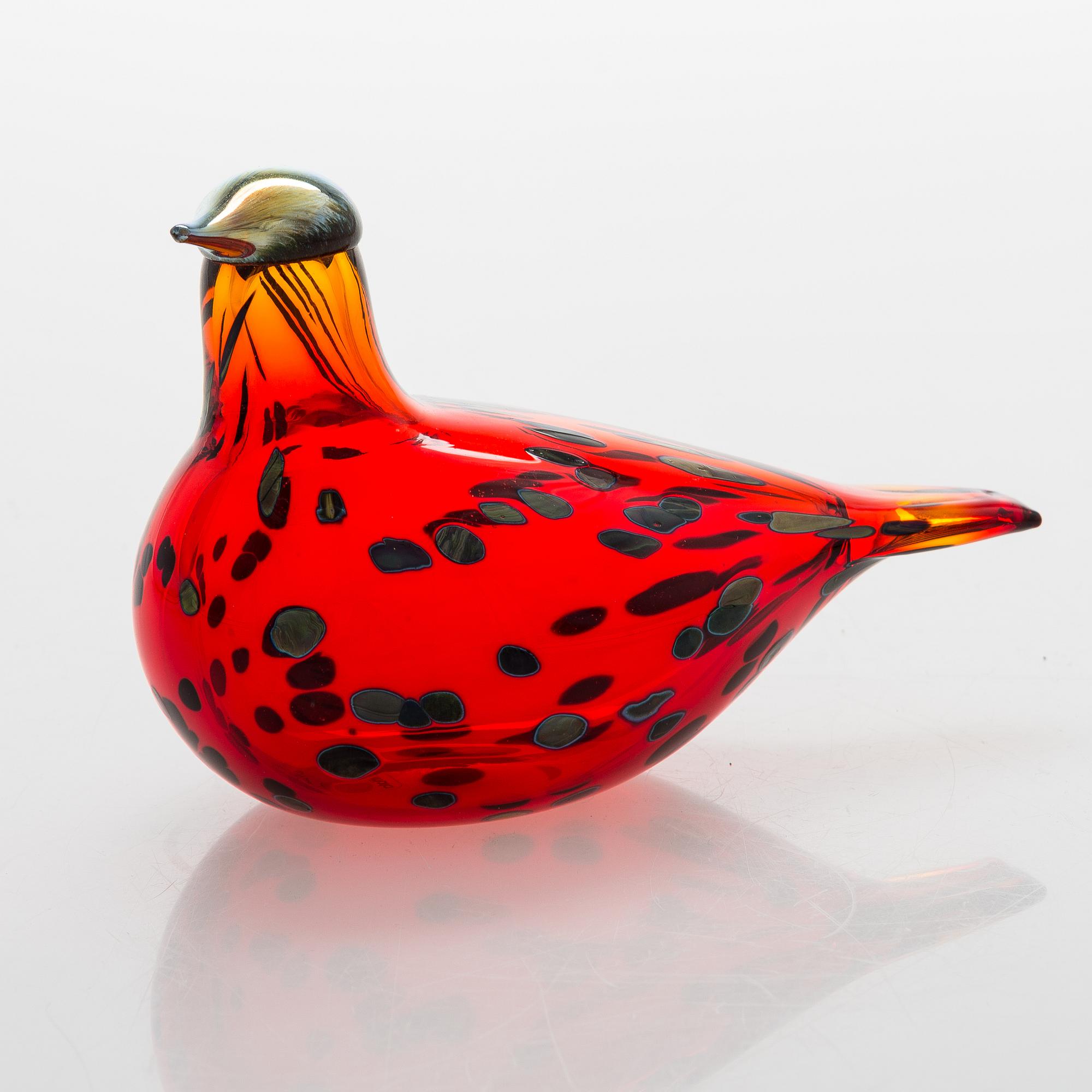 Oiva Toikka, A glass bird, signed O. Toikka Nuutajärvi.