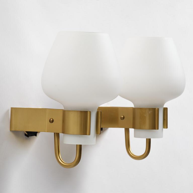 Hans Bergström, a pair of wall lamps model "397", ateljé Lyktan, Åhus, 1950s.