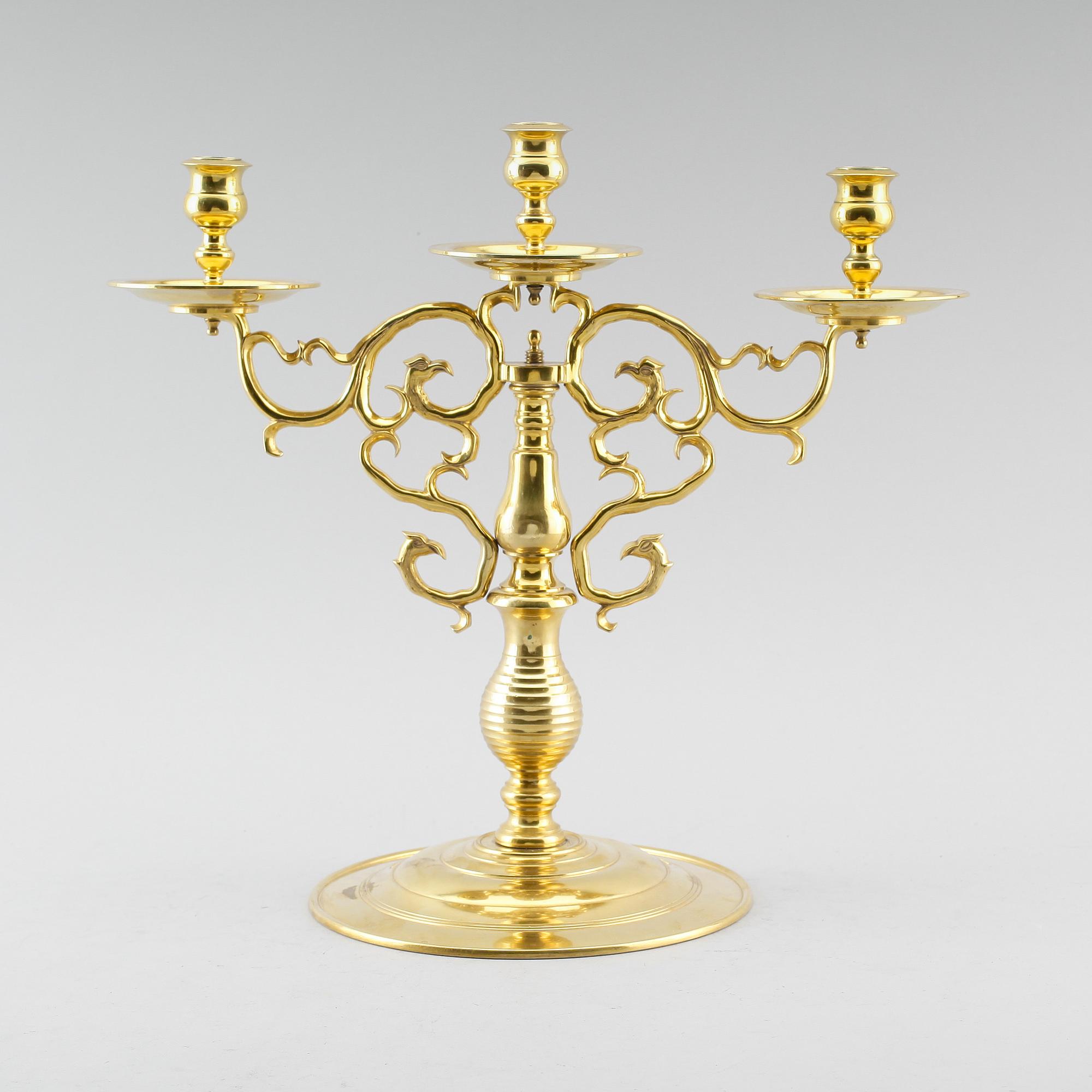 KANDELABER, mässing, No 7, Gusums Bruk.