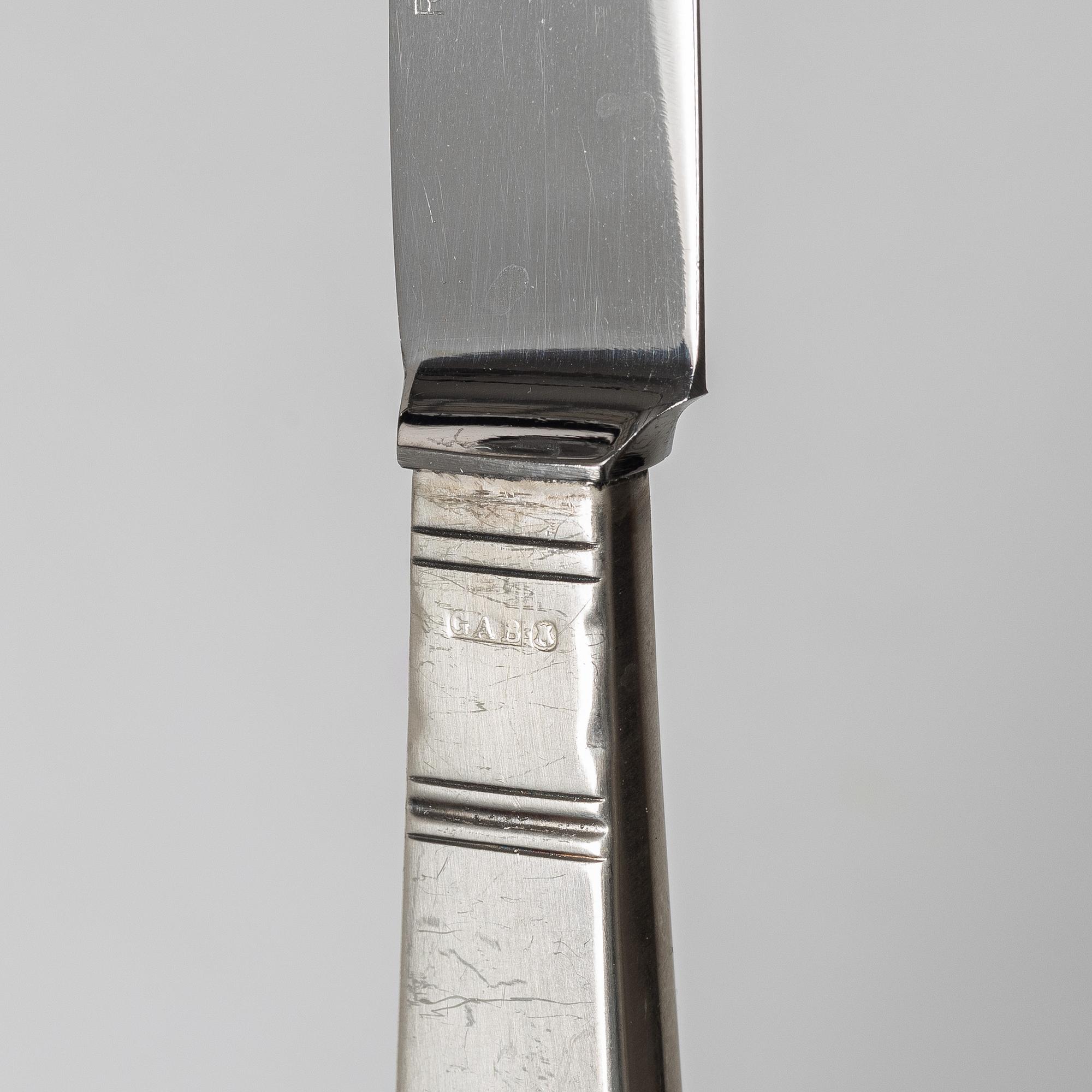 Jacob Ängman, bestickservis, 69 delar, silver, "Rosenholm", GAB, Stockholm, 1955-64.
