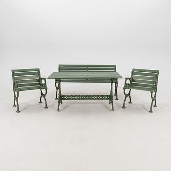 Garden set, 4 pieces, Tuve Bruk, first half of the 20th century.