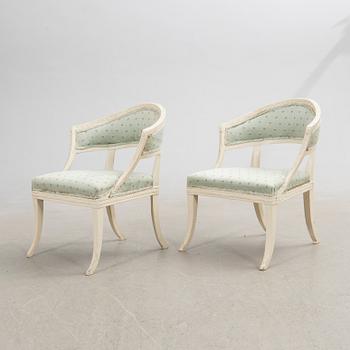 Bergère armchairs, a pair, Gustavian.