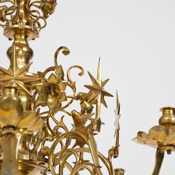 Ljuskrona, för åtta ljus, troligen Skultuna, sent 1600-tal, Karolinsk Barock.