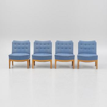Four Swedish Modern lounge chairs, Nordiska Kompaniet, Sweden, 1930's/40's.