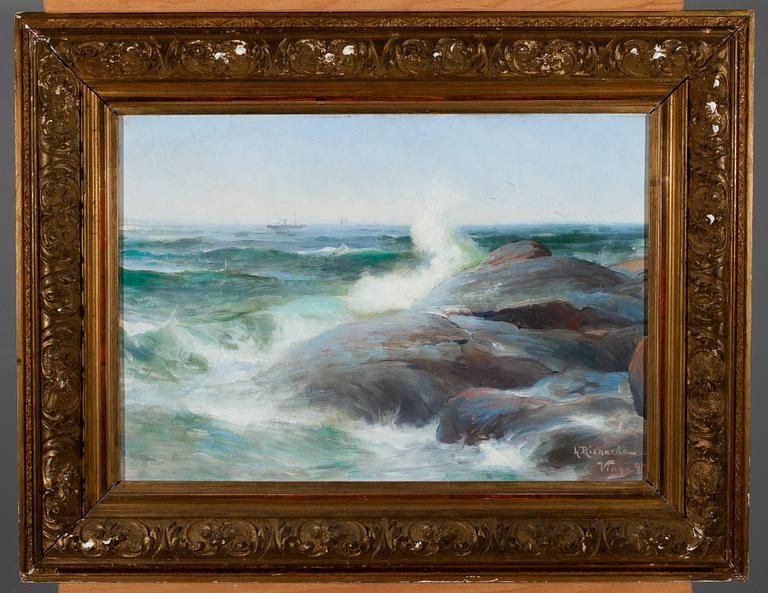 LUDVIG RICHARDE, olja på duk limmad på skiva, signerad Vinga -99.