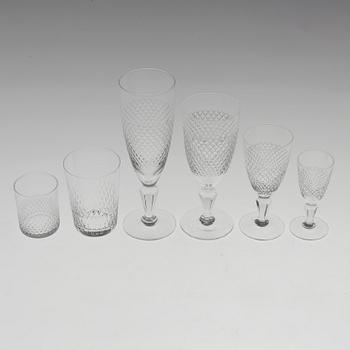 VICKE LINDSTRAND, a set of 88 'Safir' glasses, Kosta.