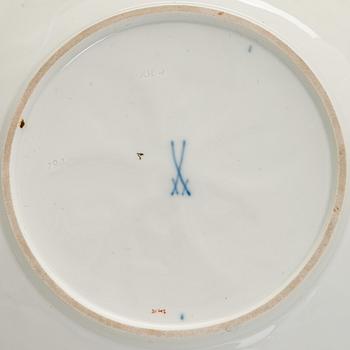 Two late 20th century porcelain Meissen dishes.
