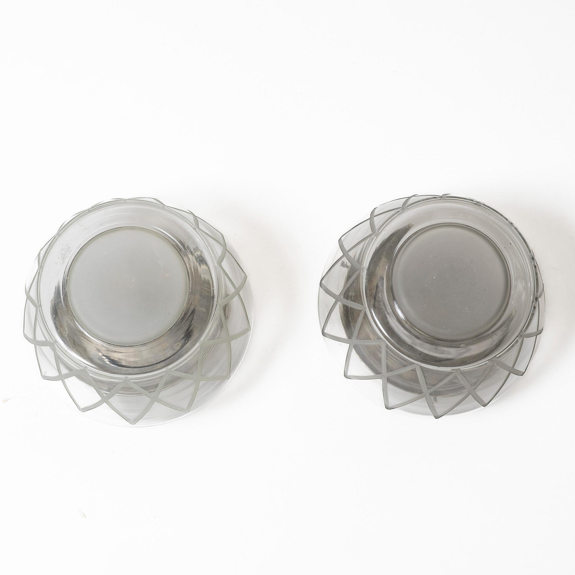 Harald Notini, taklampor, ett par, modell 11197, Arvid Böhlmarks Lampfabrik, Stockholm, 1940-tal.