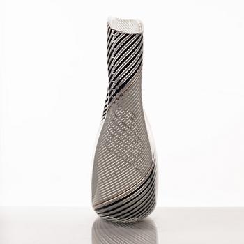 Dino Martens, a glass vase, from the series "Bianca Nera", model 5838, Murano, Italy.