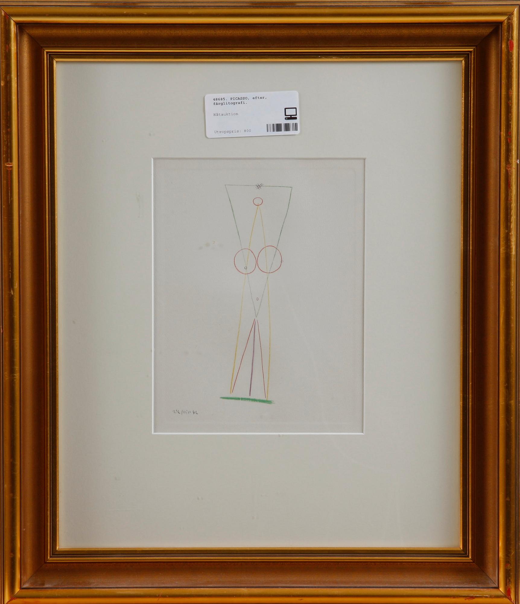 PICASSO, efter, färglitografi.