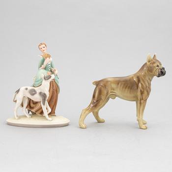 Two porcelain figurines, Keramos, Austria, 20th century.