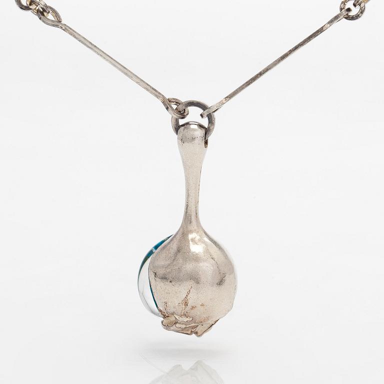 Björn Weckström, halsband, "Nectaris", sterlingsilver och akryl. Lapponia 1974.