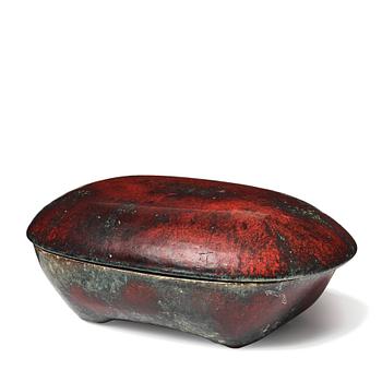 78. Hans Hedberg, a faience bowl with cover, Biot, France.