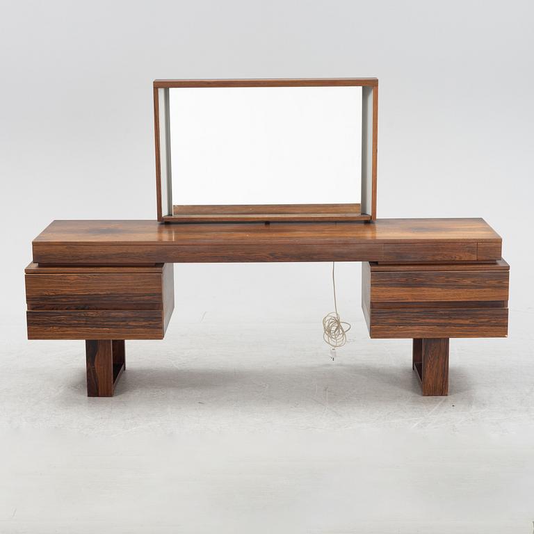 A rosewood veneered dressing table and ottoman, 1960's/70's.