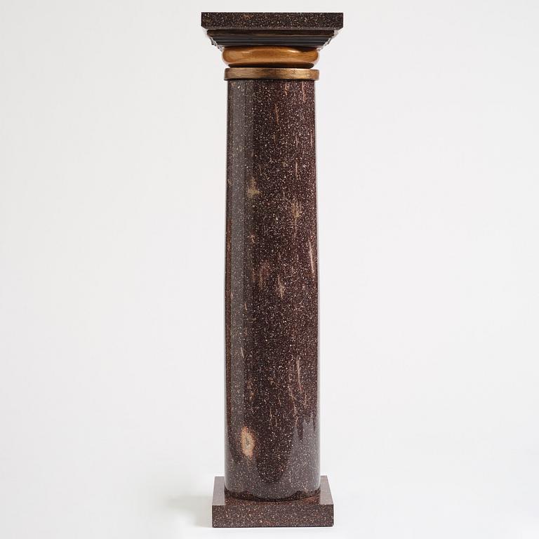 A Swedish porphyry column, 19th century.