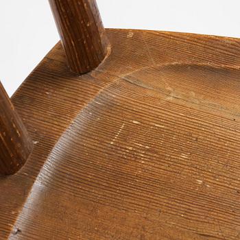 Axel Einar Hjorth, a set of six stained pine "Utö" chairs, Nordiska Kompaniet, Sweden, 1930s.