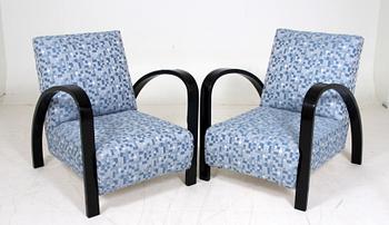 FÅTÖLJER, ett par, Art decostil, 1900-talets mitt.