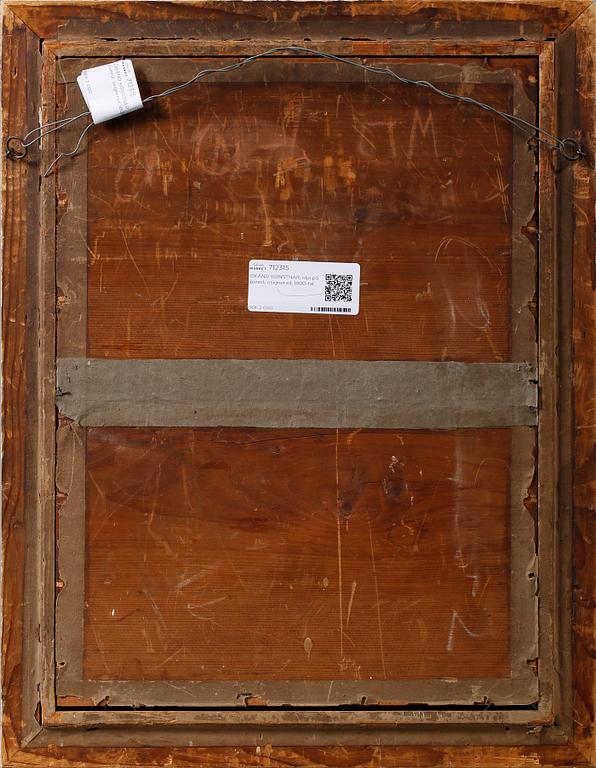 OKÄND KONSTNÄR, olja på pannå, osignerad, 1800-tal.