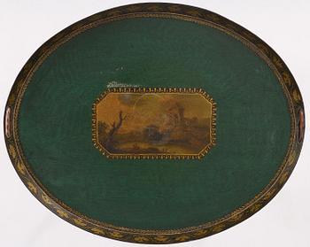 A late gustavian mahogny trey table, late 18th century.