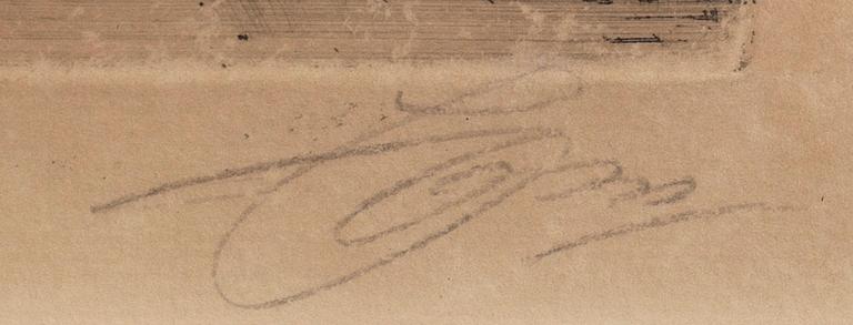 Anders Zorn, a signed etching from 1917.
