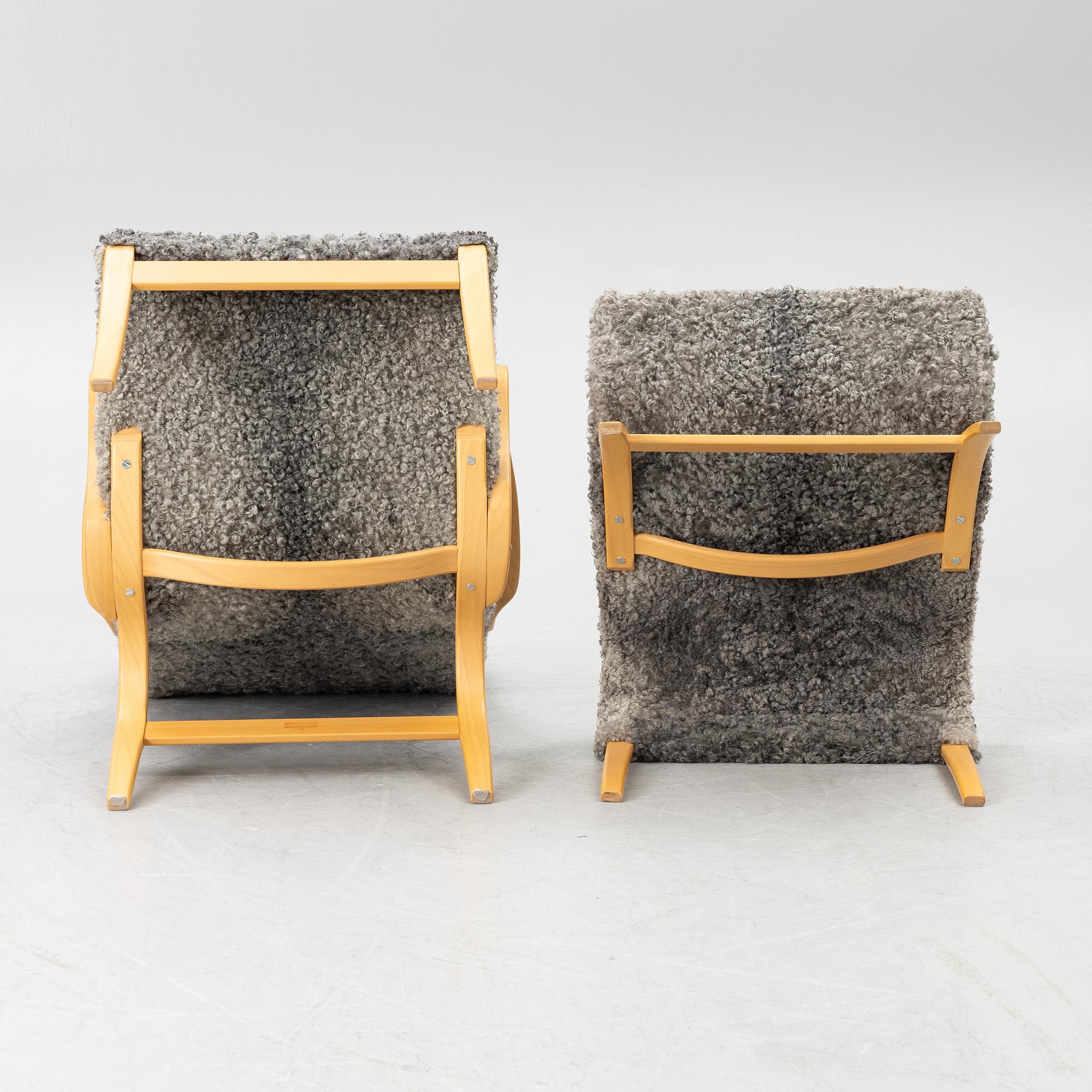 Bruno Mathsson, a 'Miranda' armchair and ottoman, Bruno Mathsson International, Värnamo, 2001.