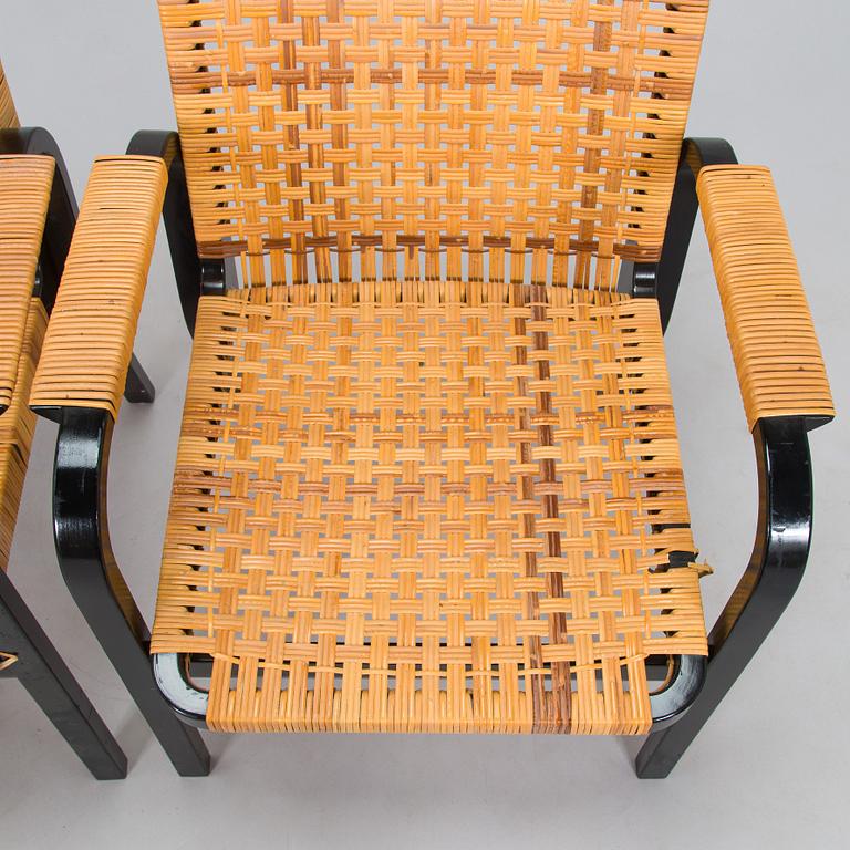 Alvar Aalto, karmstolar, 4 st, modell 45, för Artek 1970-tal.
