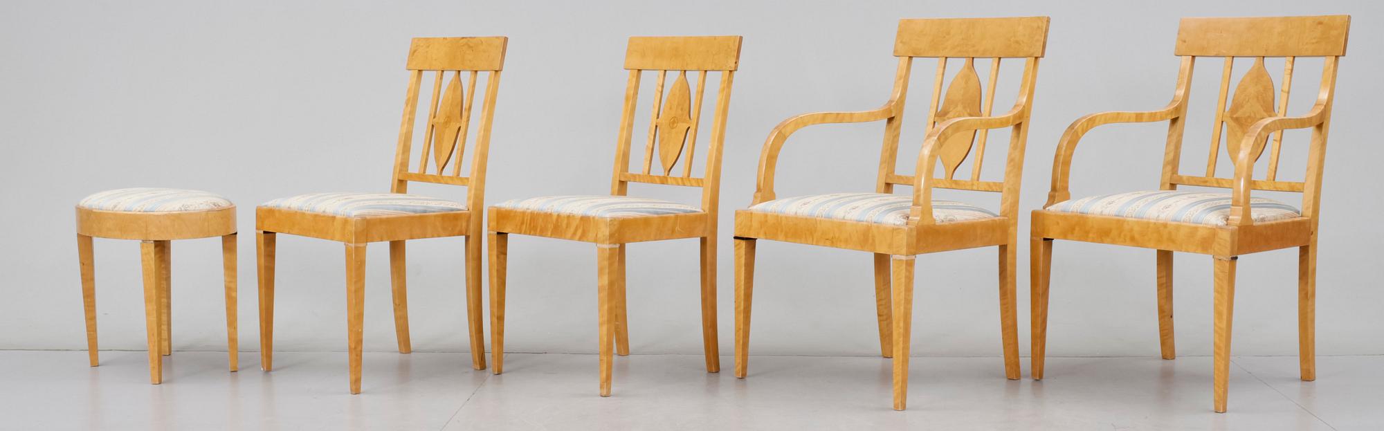 SITTGRUPP, 5 delar, Karl Johan stil, 1920/30-tal.