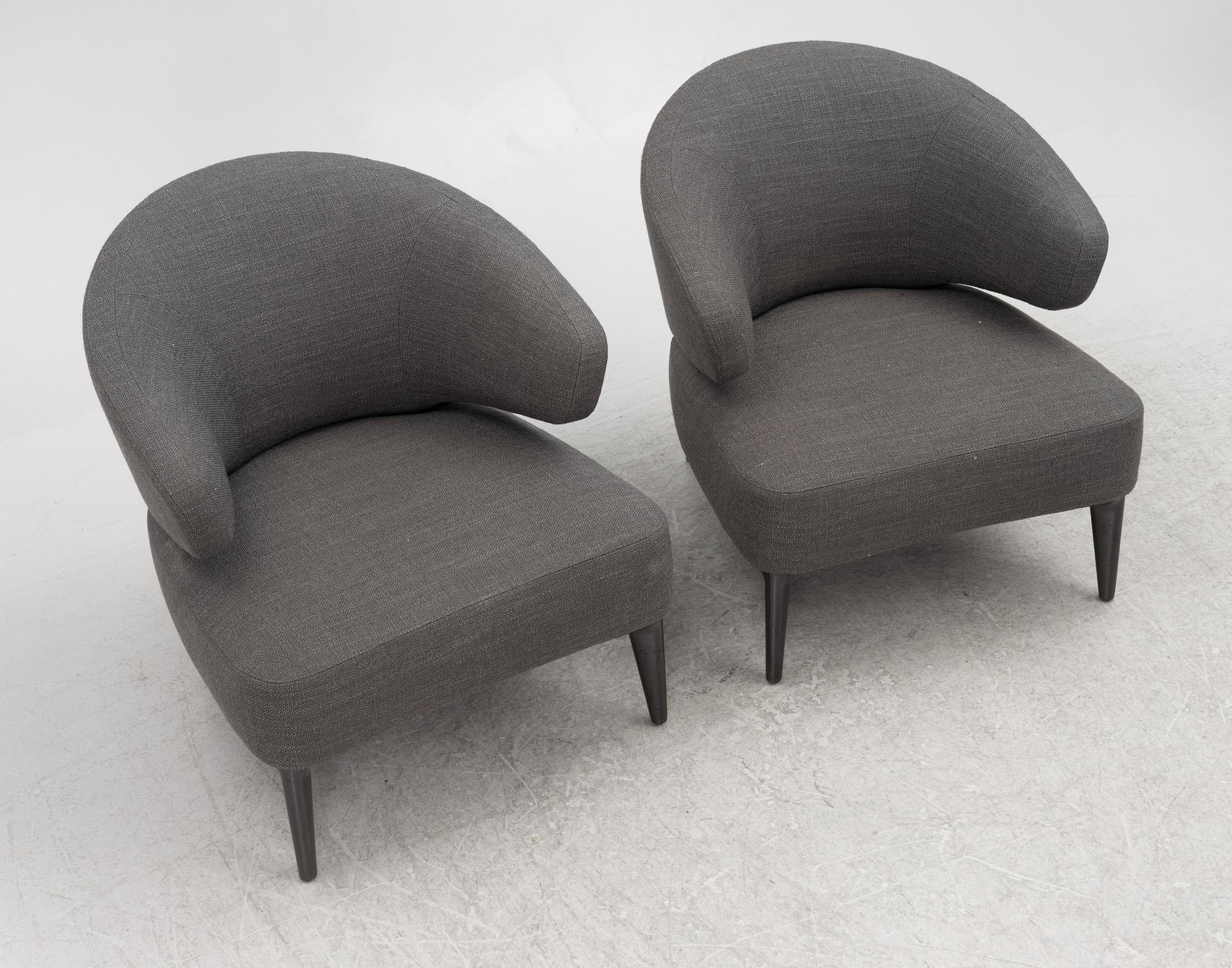 Rodolfo Dordoni, a pair of "Aston" armchairs, Minotti, Italiy.
