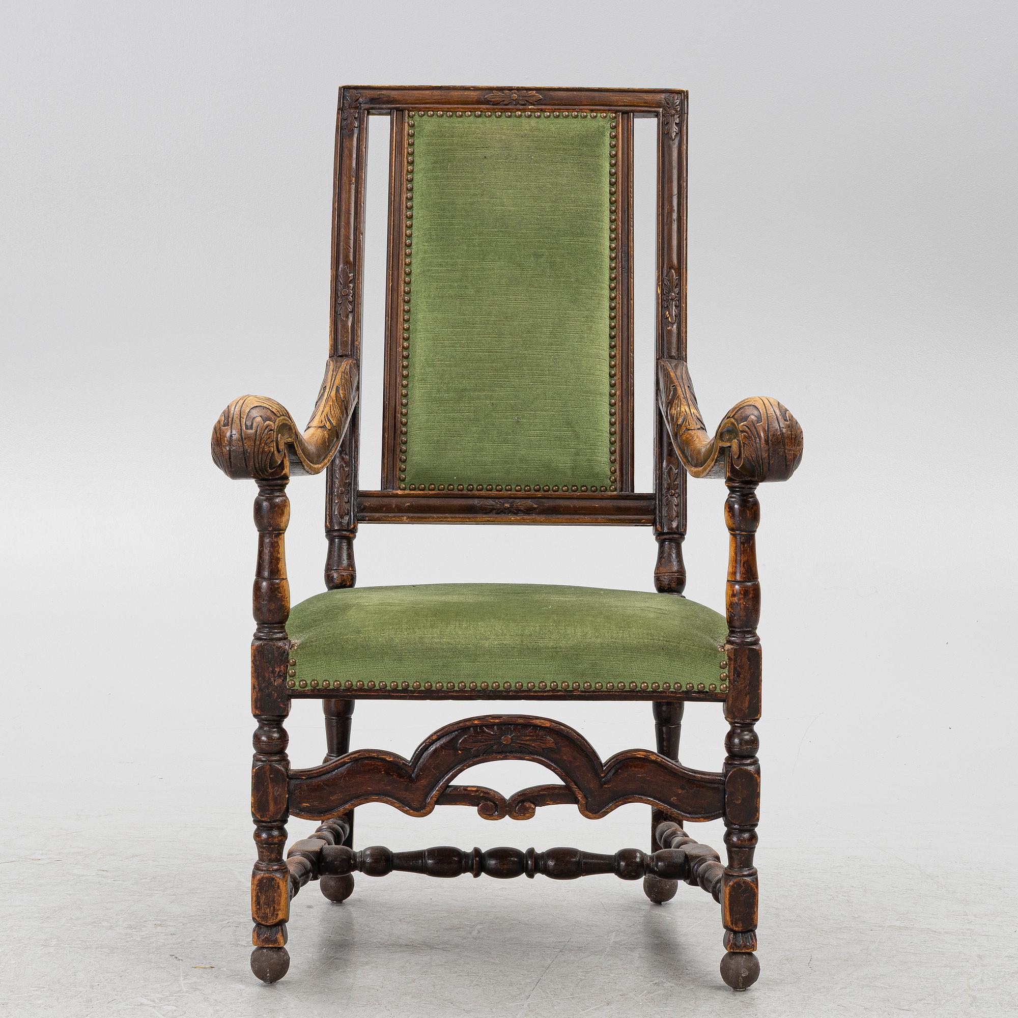 A Baroque armchair, 18th century.