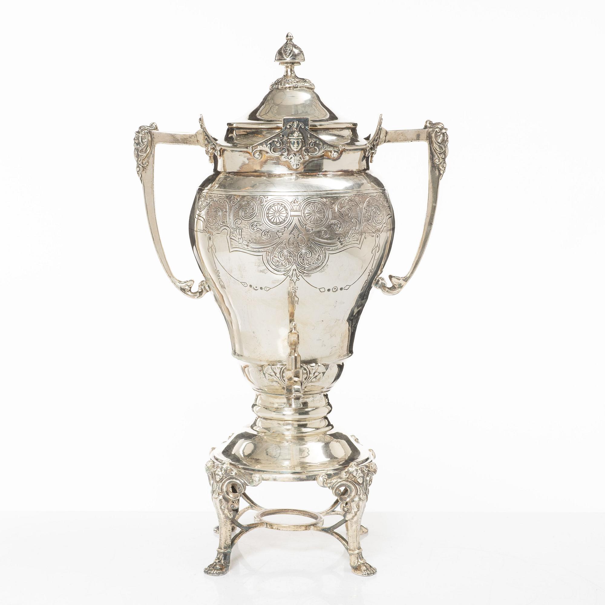 Tekök, silver, rokokostil, 1900-tal.