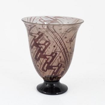 Edward Hald, a graal glass vase, Orrefors 1938.