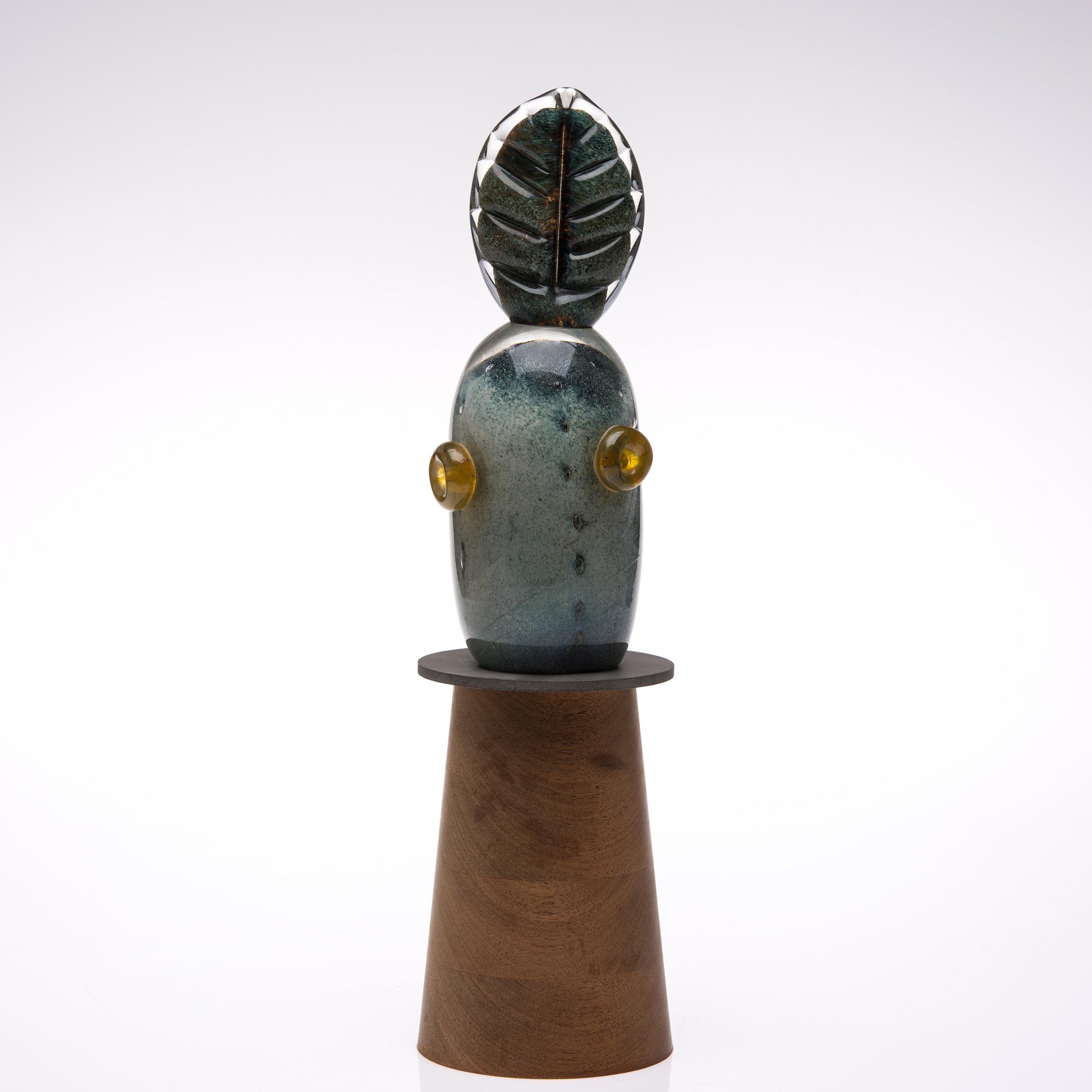 SKULPTUR, glas, sign. Tiina Nordström Iittala 1991.