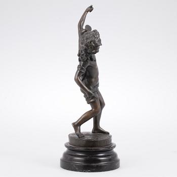 STATYETT, brunpatinerad brons, märkt Goldscheider, 1800-tal.