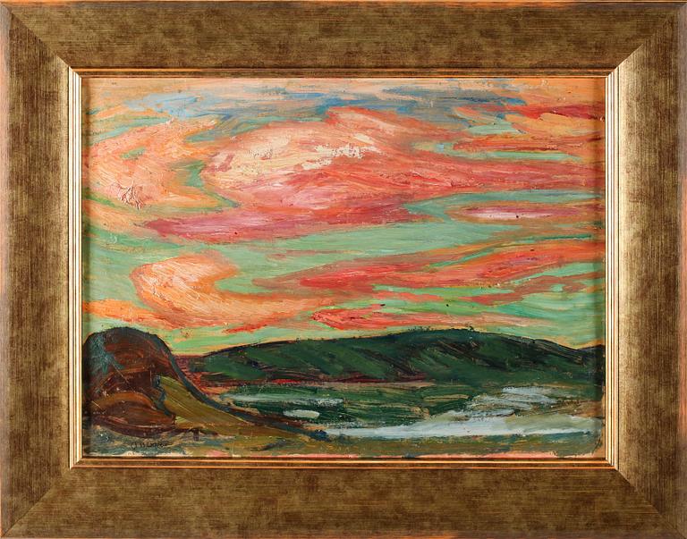 HELMER OSSLUND, olja på smörpapper uppklistrad på pannå,  signerad.